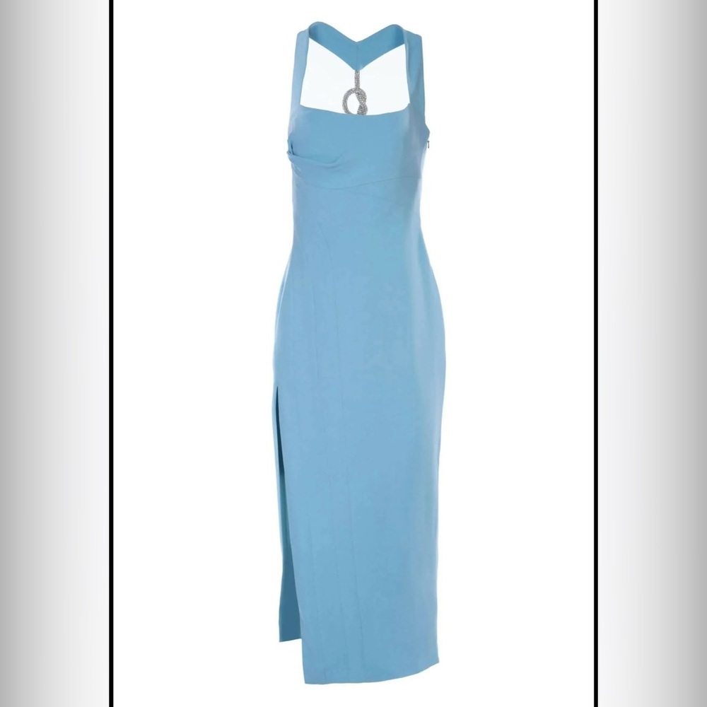 Rachel Gilbert Strapless Blue Dress